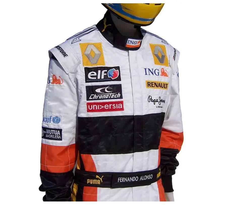 2008 Fernando Alonso Renault F1 Embroidered Racing Suit_Xtreme_Racegear