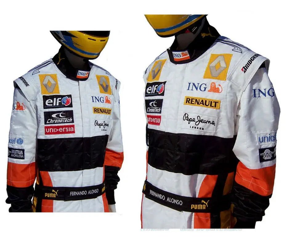 2008 Fernando Alonso Renault F1 Embroidered Racing Suit_Xtreme_Racegear