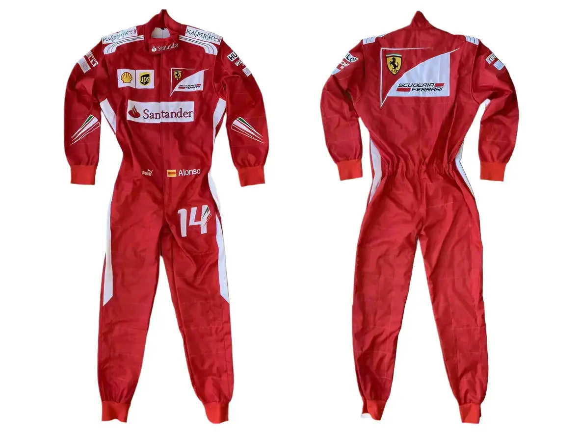 2014 Fernando Alonso Ferrari F1 Embroidered Racing Suit - Xtreme_Racegear