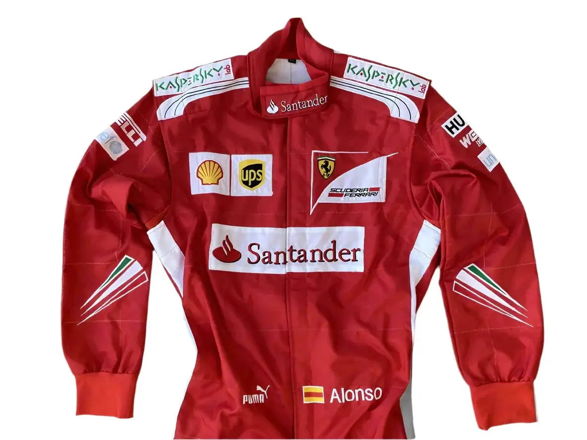 2014 Fernando Alonso Ferrari F1 Embroidered Racing Suit - Xtreme_Racegear