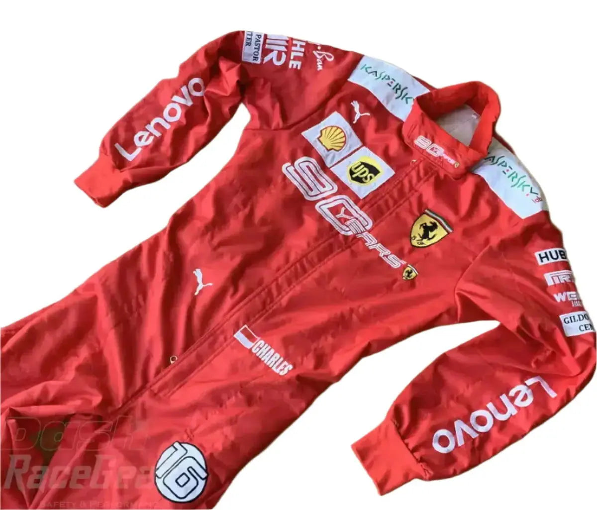 2019 Charles Leclerc Scuderia Ferrari 90 Years Embroided Racing Suit_Xtreme_Racegear