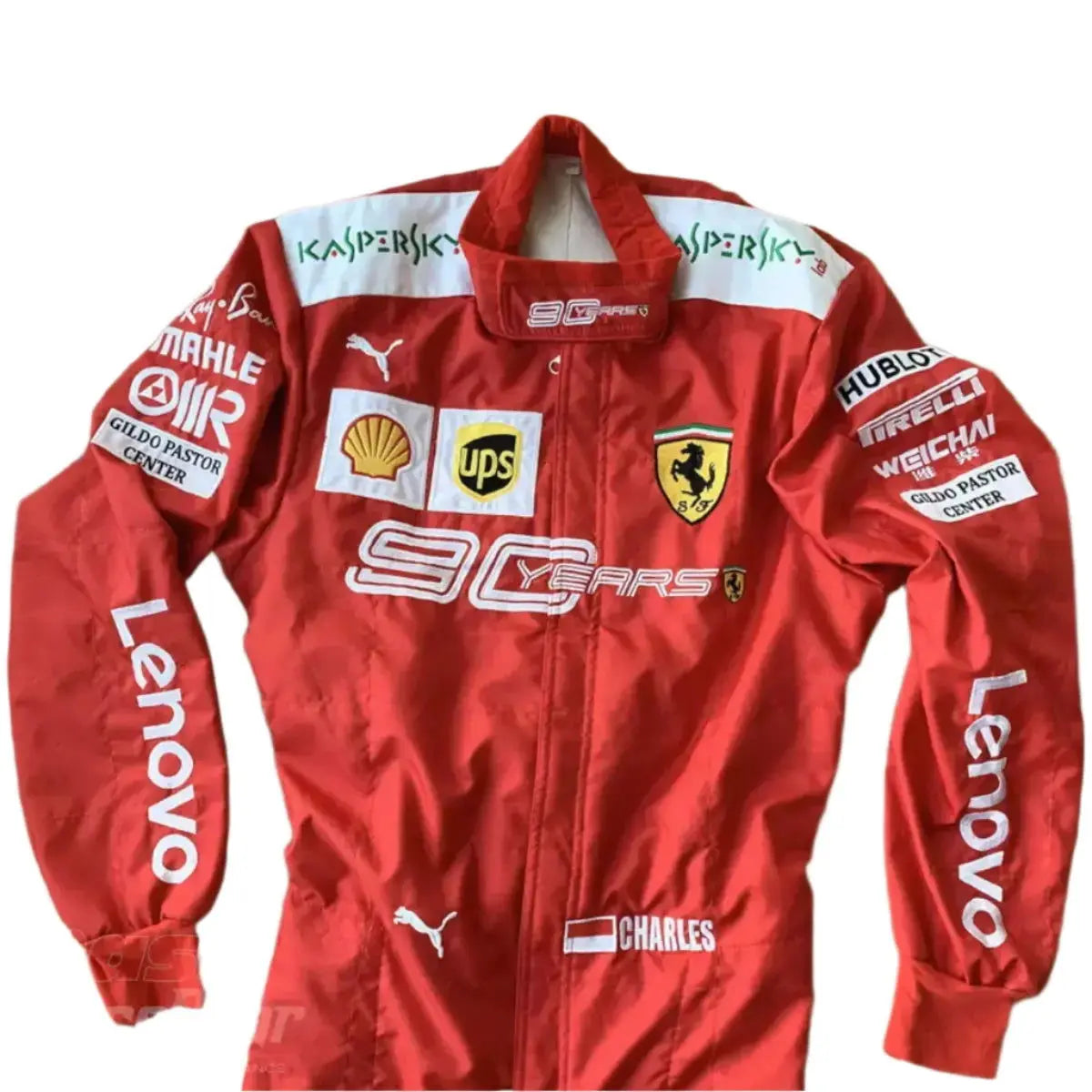 2019 Charles Leclerc Scuderia Ferrari 90 Years Embroided Racing Suit_Xtreme_Racegear