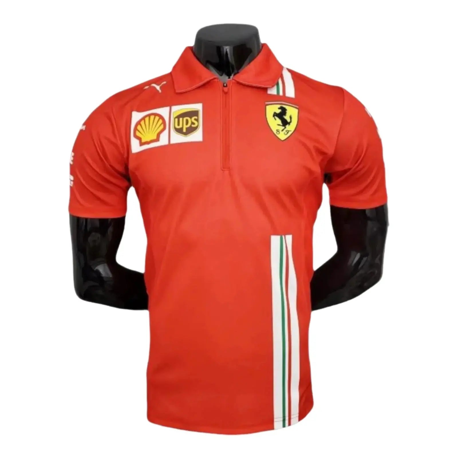 2021 Ferrari Formula One Racing Polo Zipper Shirt - Xtreme_Racegear