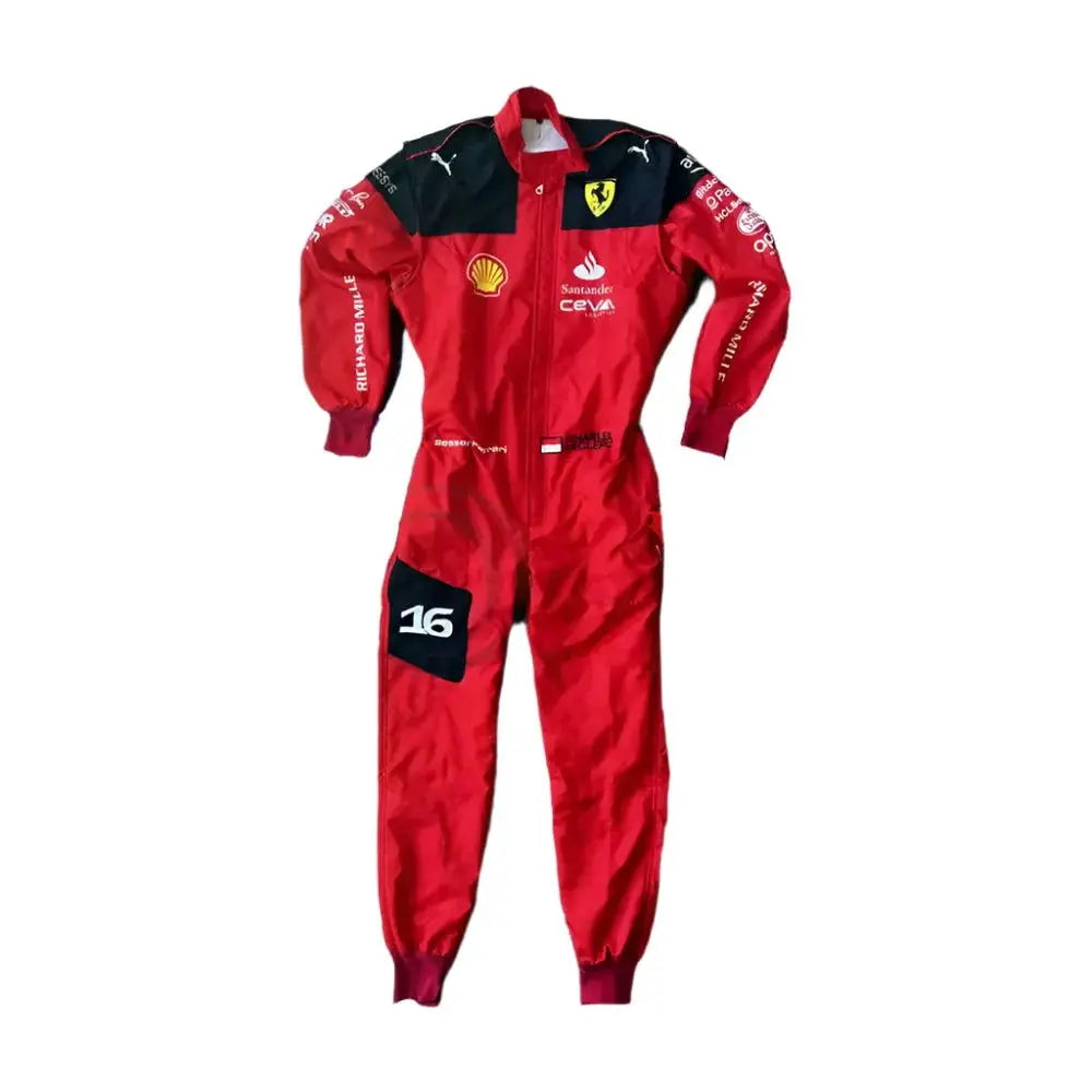 2023 Charles Leclerc Scuderia Ferrari F1 Embroidered Racing Suit - Official Team Gear - Xtreme Racegear