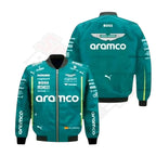 Fernando Alonso Aston Martin F1 bomber jacket back 741