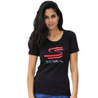 Ayrton Senna Ladies T-Shirt Senna Black - Xtreme_Racegear