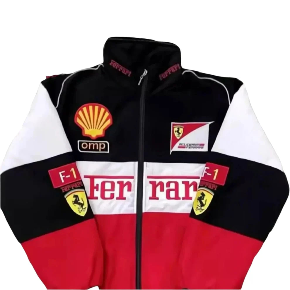 ferrari-f1-racing-embroidered-printed-jacket-front side 