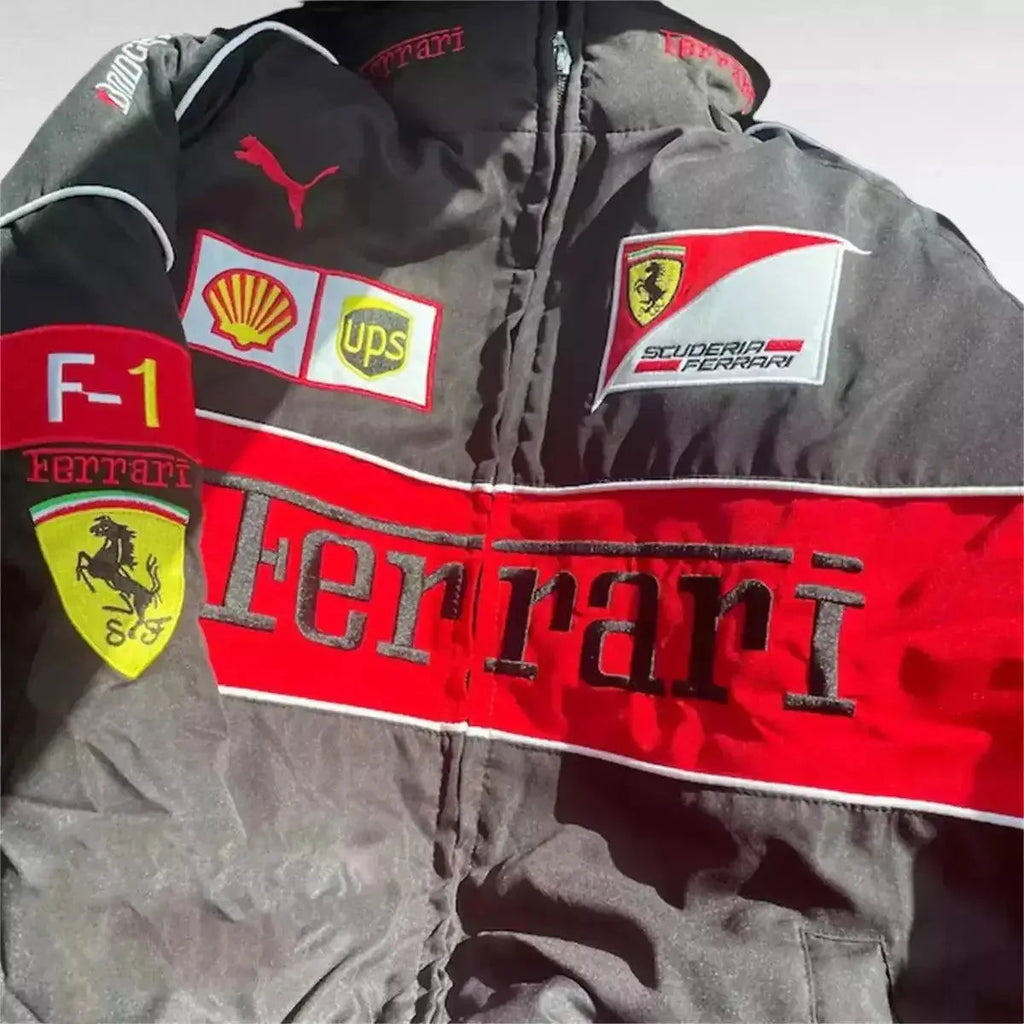 Ferrari F1 Vintage Racing Embroidered Jacket - Xtreme_Racegear
