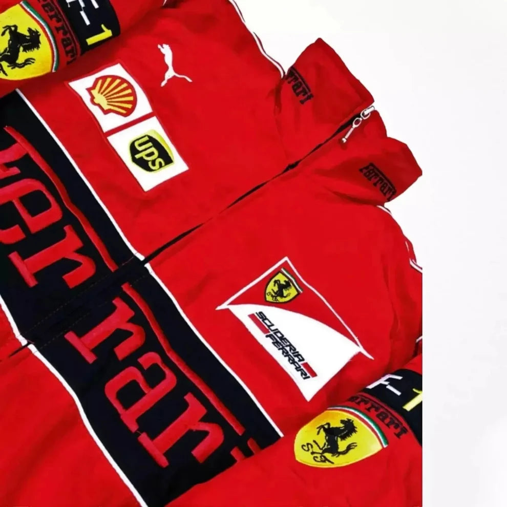 Ferrari Vintage F1 Racing Embroidered Winter Jacket