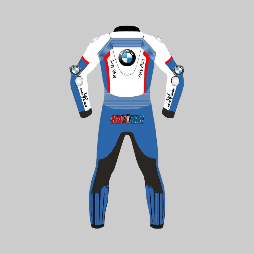 Leon Haslam BMW WorldSBK motorcycle racing suit back