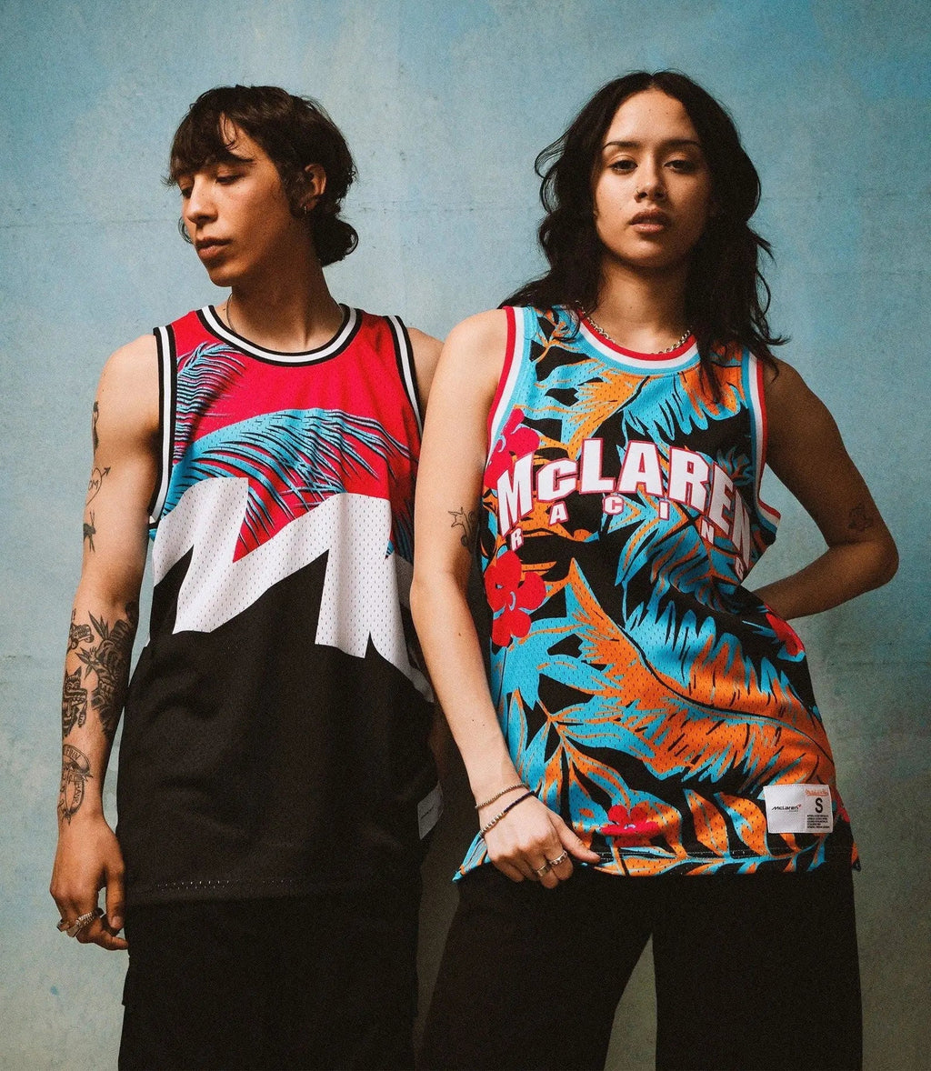 MIAMI GRAND PRIX MESH TANK - MITCHELL & NESS - BLACK/PINK - Speedxcrafts