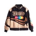 M&M Vintage Brown Printed Jacket - Classic Racing Apparel - Speedline Racewear