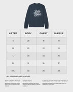 SCRIPT PETROL BLUE LONG SLEEVE TEE - Xtreme_Racegear