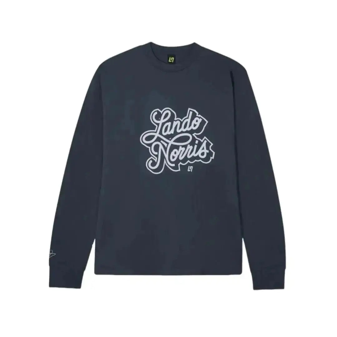 SCRIPT PETROL BLUE LONG SLEEVE TEE - Xtreme_Racegear