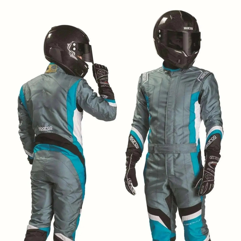 Sparco X-Light KS-7 Replica Kart Suit - Black/Grey Lightweight Racing - Xtreme Racegear