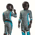 Sparco X-Light KS-7 Replica Kart Suit - Black/Grey Lightweight Racing - Xtreme Racegear