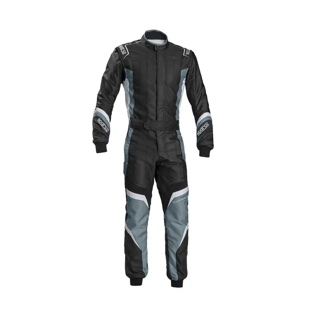 Sparco X-Light KS-7 Replica Kart Suit - Black/Grey Lightweight Racing - Xtremeracegear