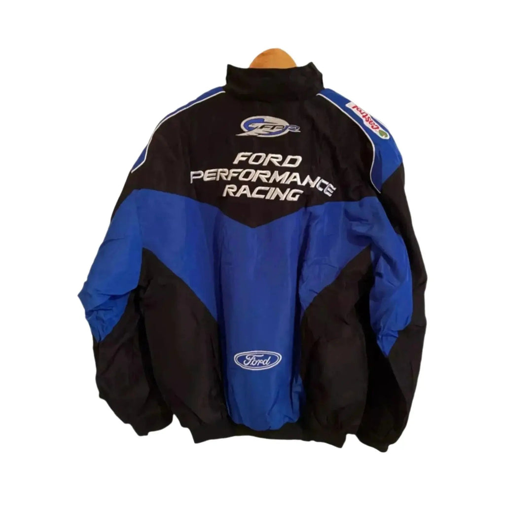 Vintage Navy/Blue Ford Performance Racing Bomber Jacket - Xtreme Racegear