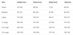 Xtreme Race Gear SizeChart